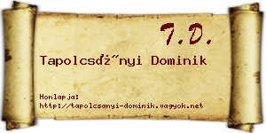 Tapolcsányi Dominik névjegykártya