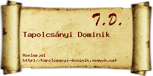 Tapolcsányi Dominik névjegykártya