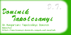 dominik tapolcsanyi business card