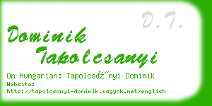 dominik tapolcsanyi business card